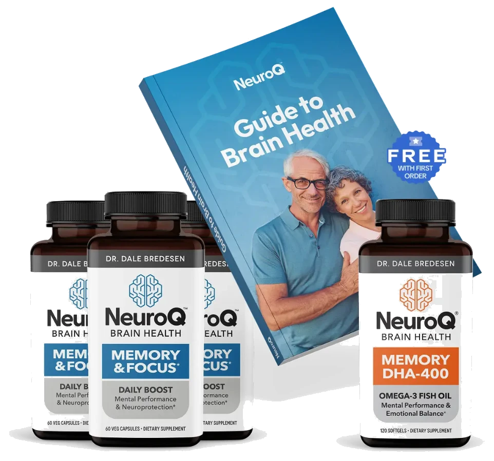 NeuroQ Memory & Focus, 3 bottles, with the Guide to Brain Health and a bottle of Memory DHA-400